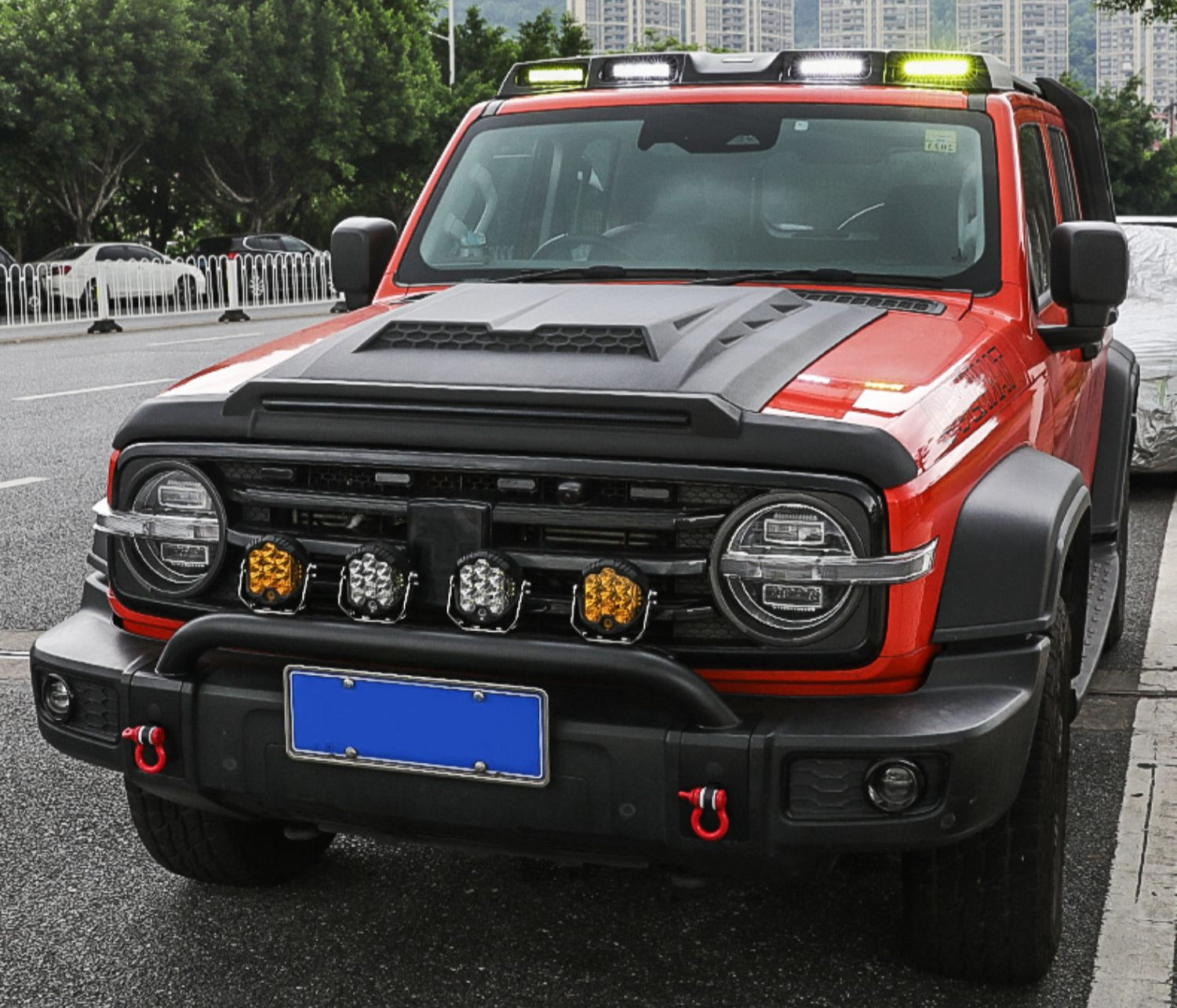 GWM Tank 300 Blackened Machine Cover Spare Tire Cover Sand and Gravel Tail Wing Roof Lamp