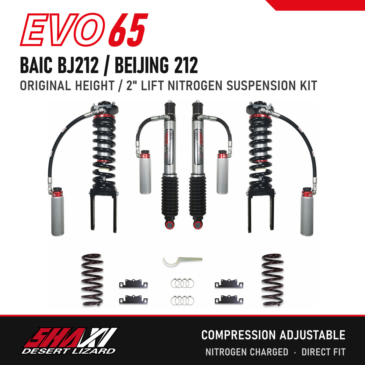 SHAXI EVO65 nitrogen suspension kit for BAIC BJ212 / Beijing 212 – main image