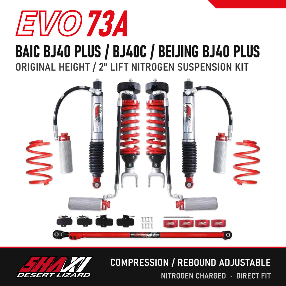 SHAXI EVO73A nitrogen suspension kit for BAIC BJ40 Plus / BJ40C / Beijing BJ40 Plus – main image