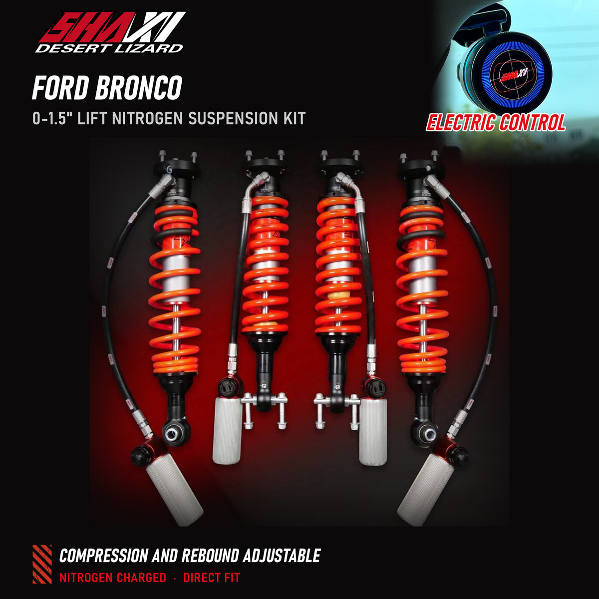 SHAXI E-Control nitrogen suspension kit for Ford Bronco – main image