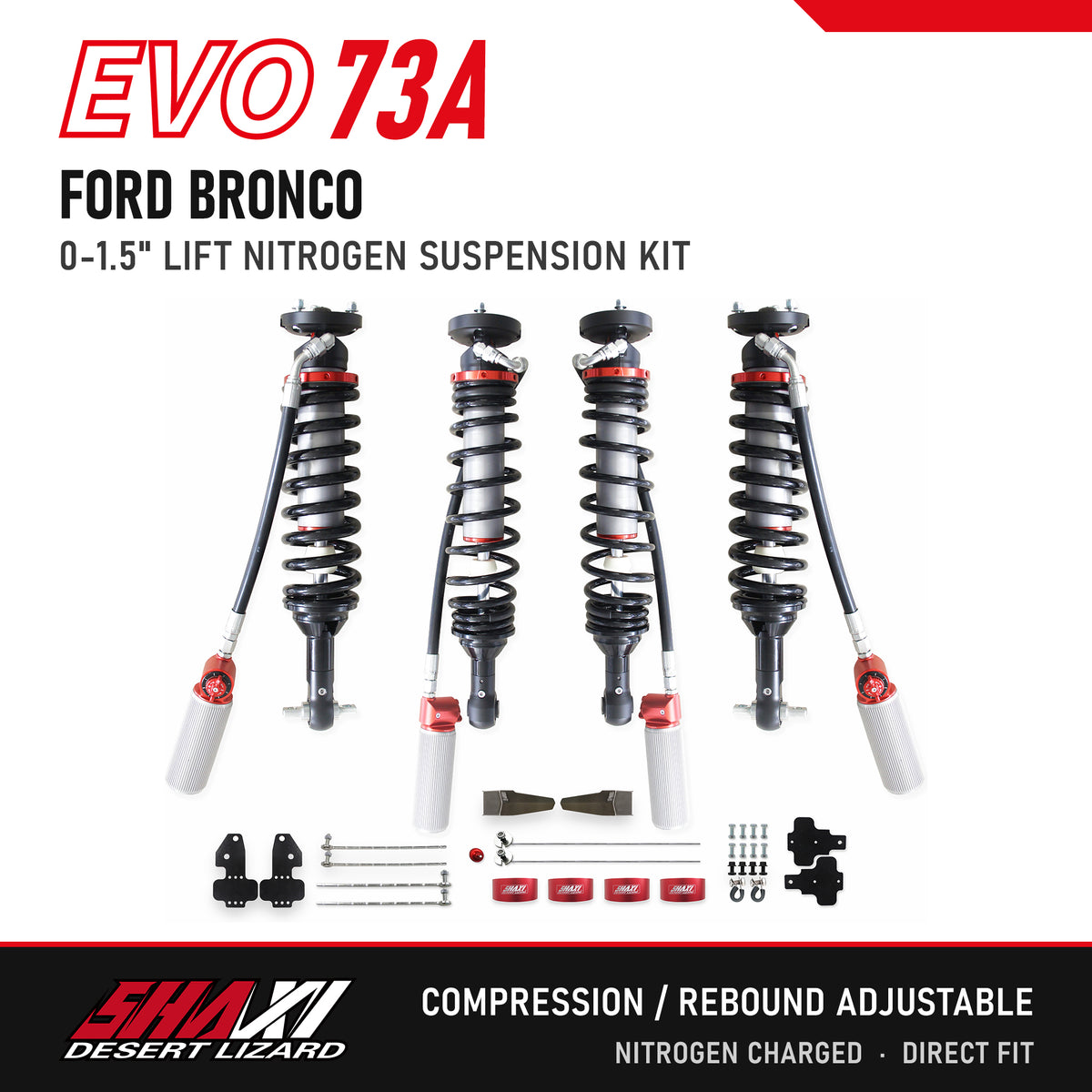 SHAXI EVO73A nitrogen suspension kit for Ford Bronco – main image