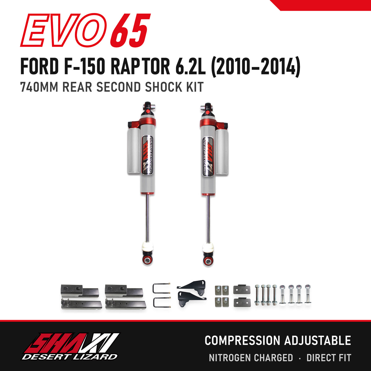 SHAXI EVO65 rear second shocks for Ford F-150 Raptor 6.2L (2010–2014) – main image