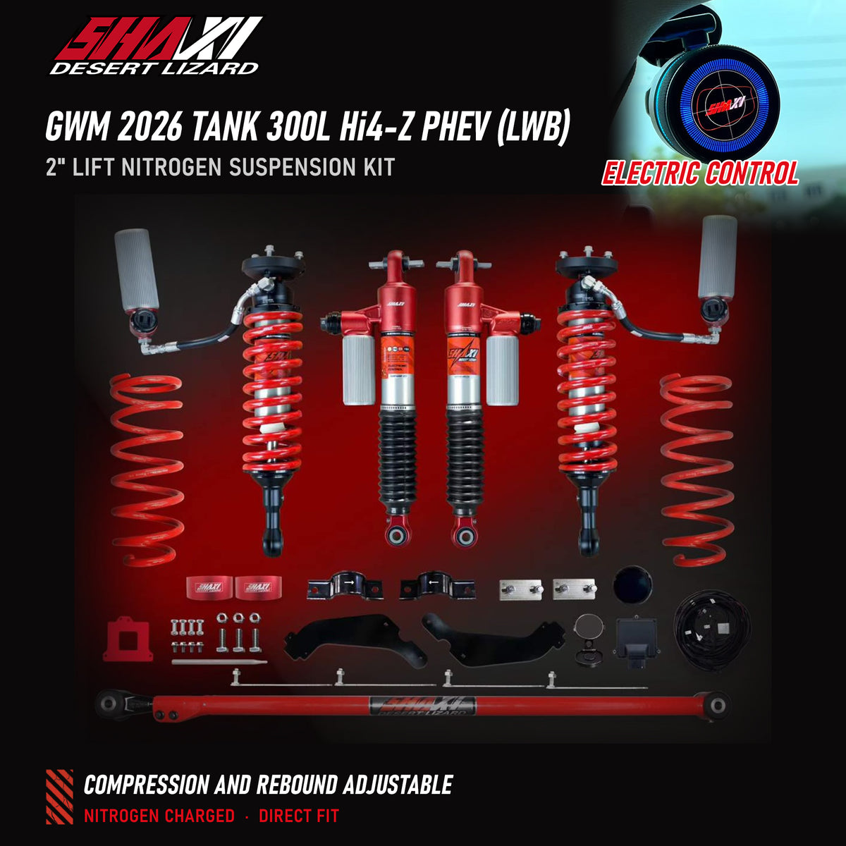 SHAXI E-Control nitrogen suspension kit for GWM 2026 Tank 300L Hi4-Z PHEV (LWB) – main image