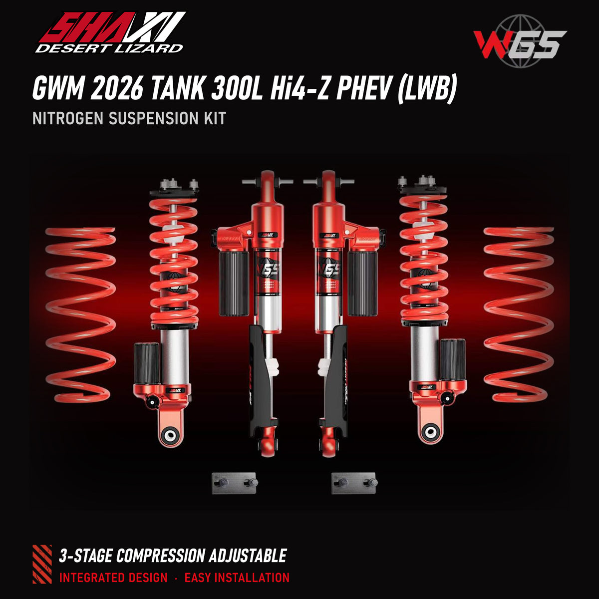 SHAXI W65 nitrogen suspension kit for GWM 2026 Tank 300L Hi4-Z PHEV (LWB) – main image
