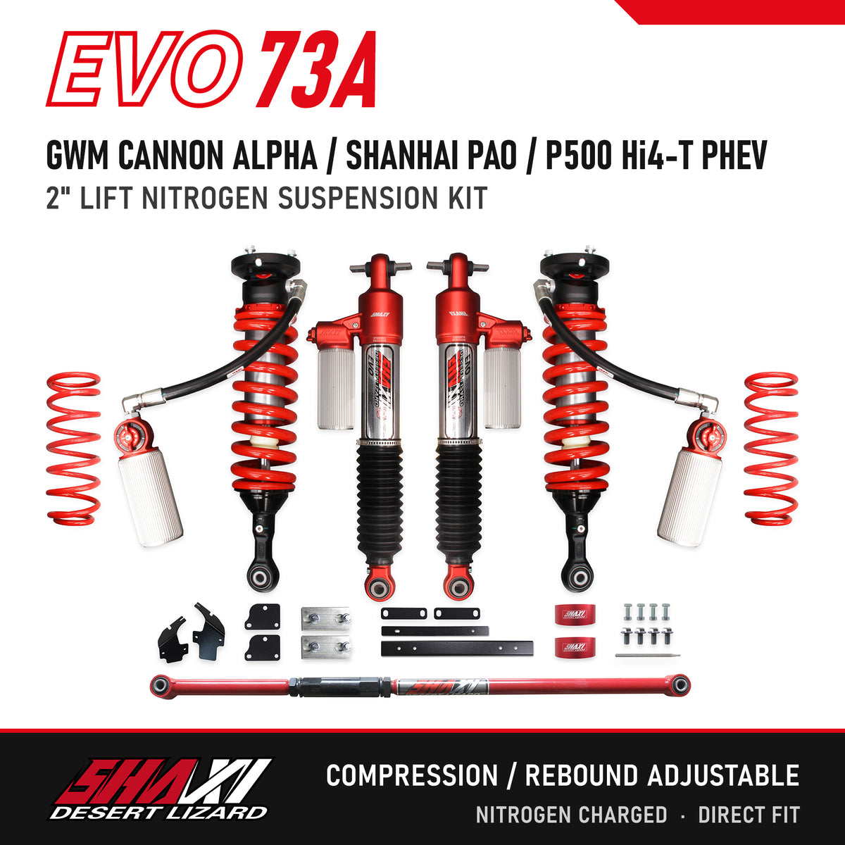 SHAXI EVO73A nitrogen suspension kit for GWM Cannon Alpha / Shanhai Pao / P500 Hi4-T PHEV – main image