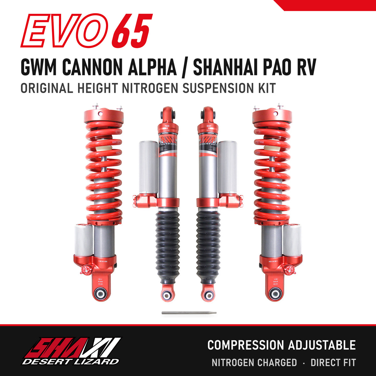 SHAXI EVO65 nitrogen suspension kit for GWM Cannon Alpha / Shanhai Pao RV – main image