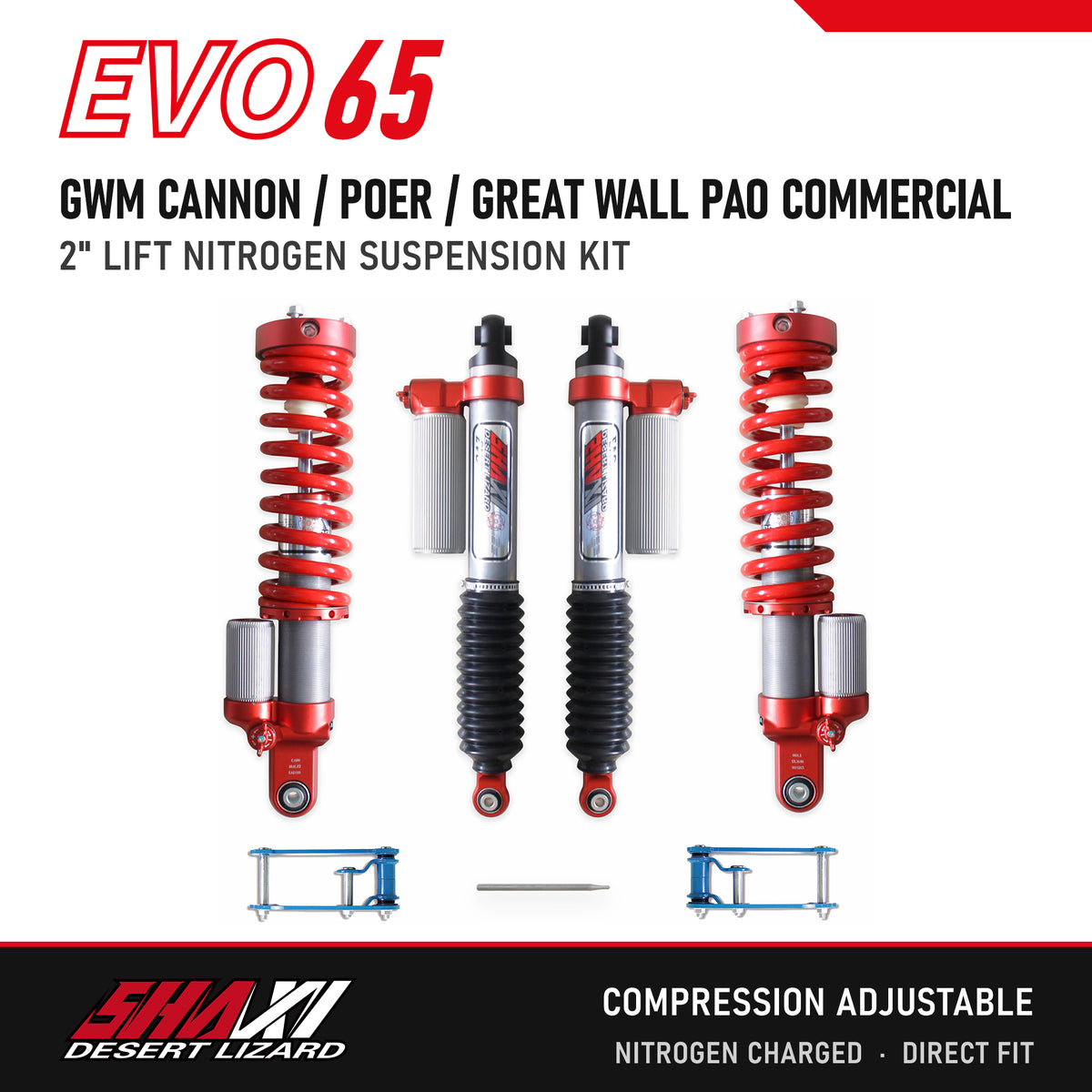 SHAXI EVO65 nitrogen suspension kit for GWM Cannon / Poer / Great Wall Pao Commercial – main image