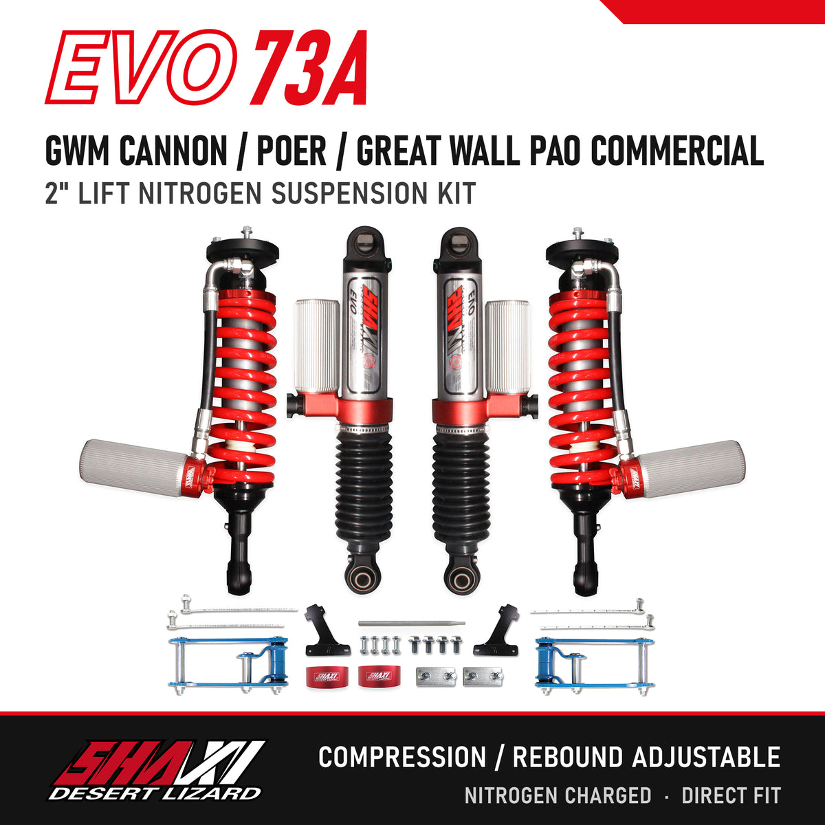 SHAXI EVO73A nitrogen suspension kit for GWM Cannon / Poer / Great Wall Pao Commercial – main image