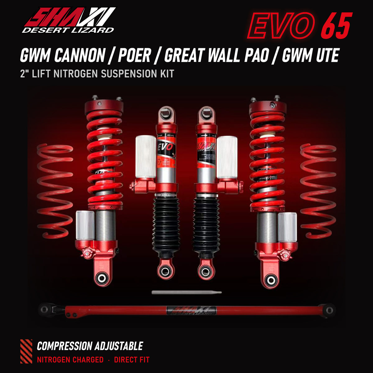 SHAXI EVO65 nitrogen suspension kit for GWM Cannon / Poer / Great Wall Pao / GWM Ute – main image