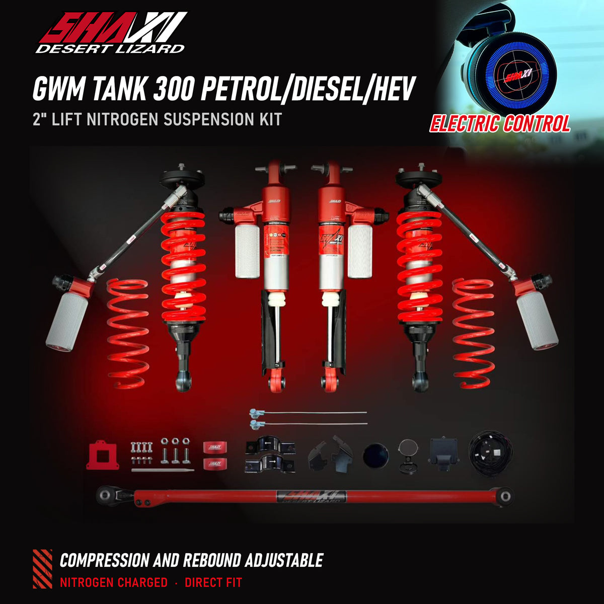 SHAXI E-Control nitrogen suspension kit for GWM Tank 300 – main image