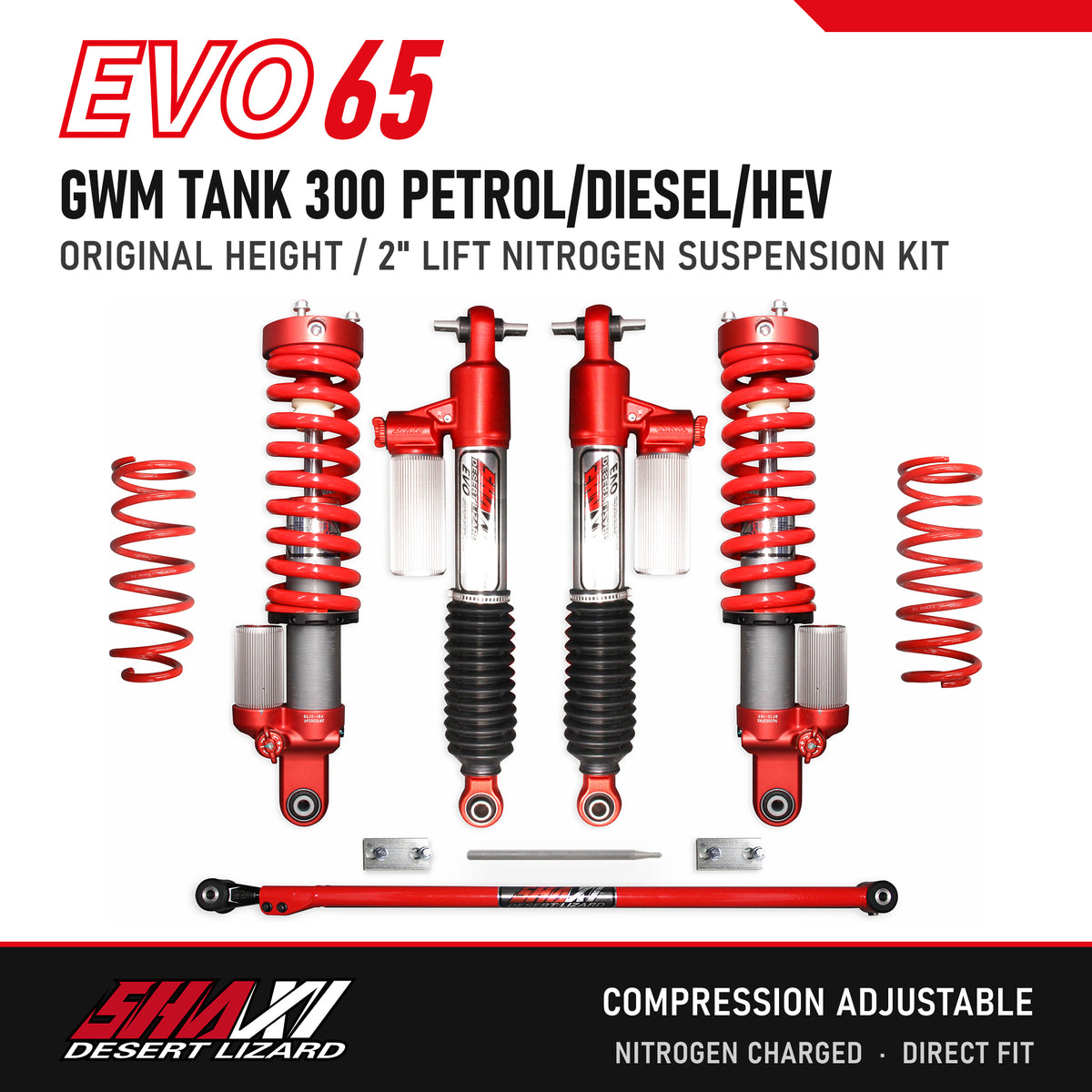 SHAXI EVO65 nitrogen suspension kit for GWM Tank 300 – main image