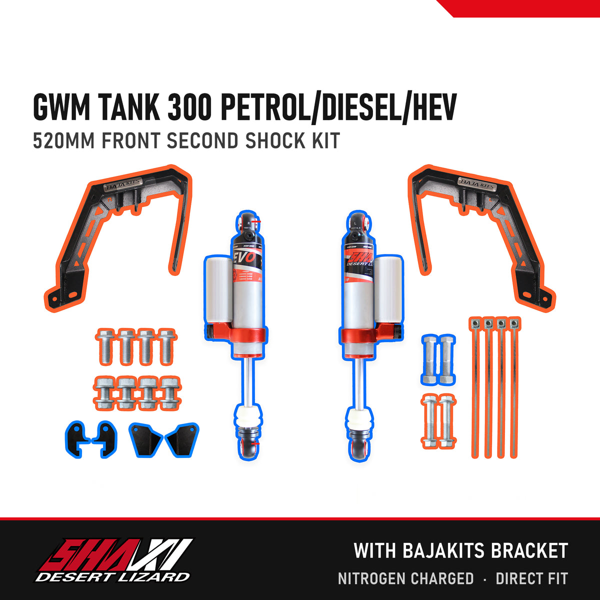 SHAXI front second shocks for GWM Tank 300 – main image