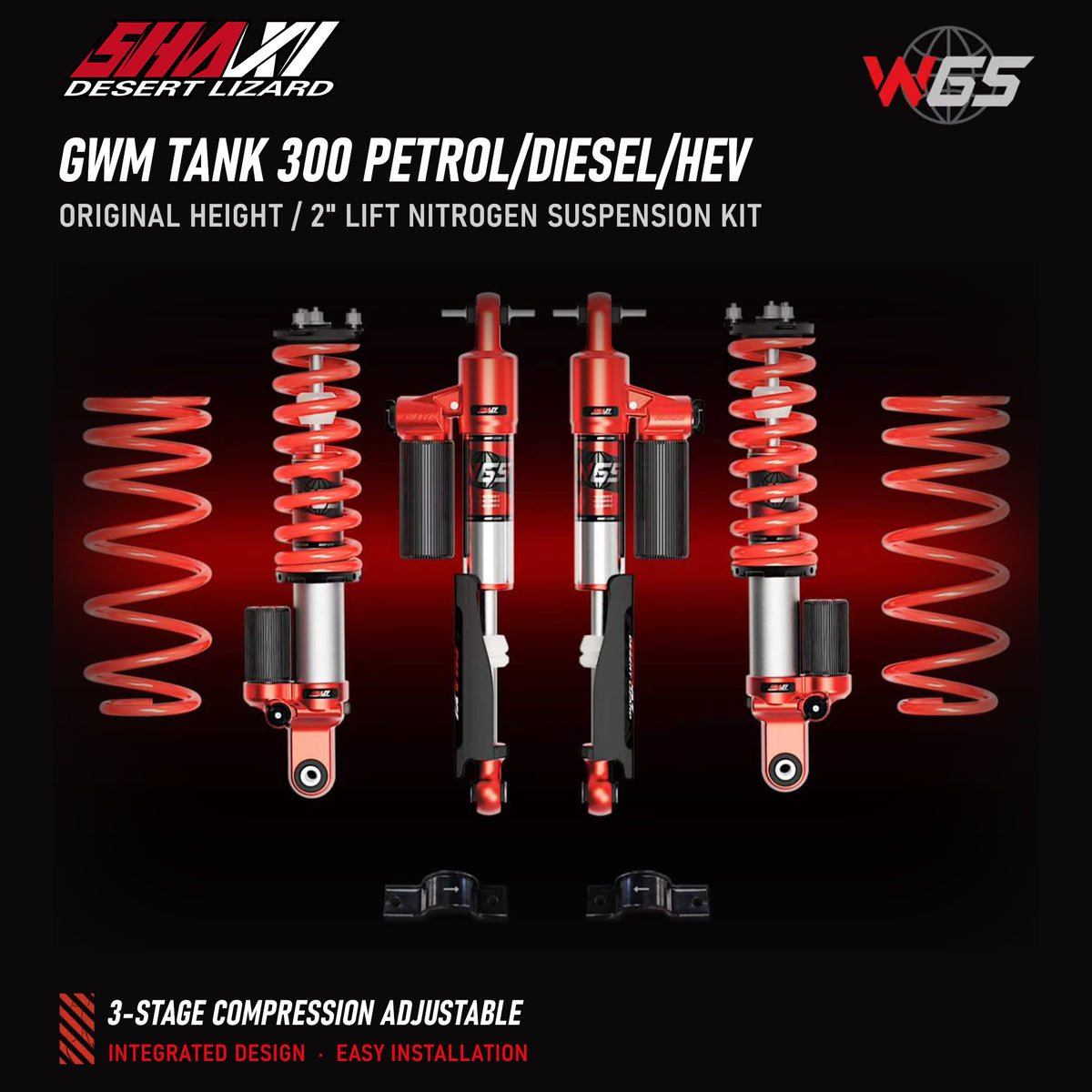 SHAXI W65 nitrogen suspension kit for GWM Tank 300 – main image