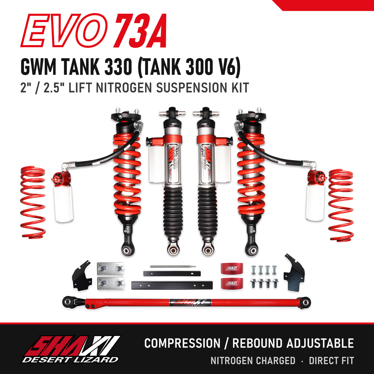 SHAXI EVO73A nitrogen suspension kit for GWM Tank 330 (Tank 300 V6) – main image