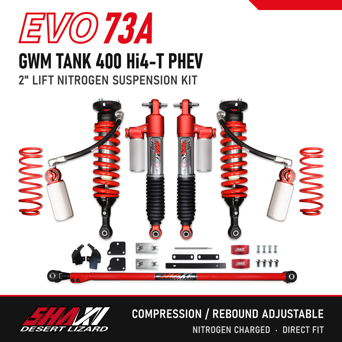SHAXI EVO73A nitrogen suspension kit for GWM Tank 400 Hi4-T PHEV – main image