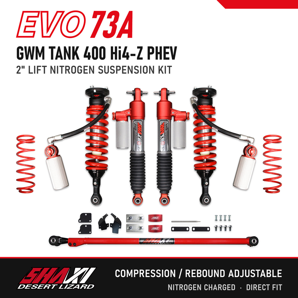 SHAXI EVO73A nitrogen suspension kit for GWM Tank 400 Hi4-Z PHEV – main image