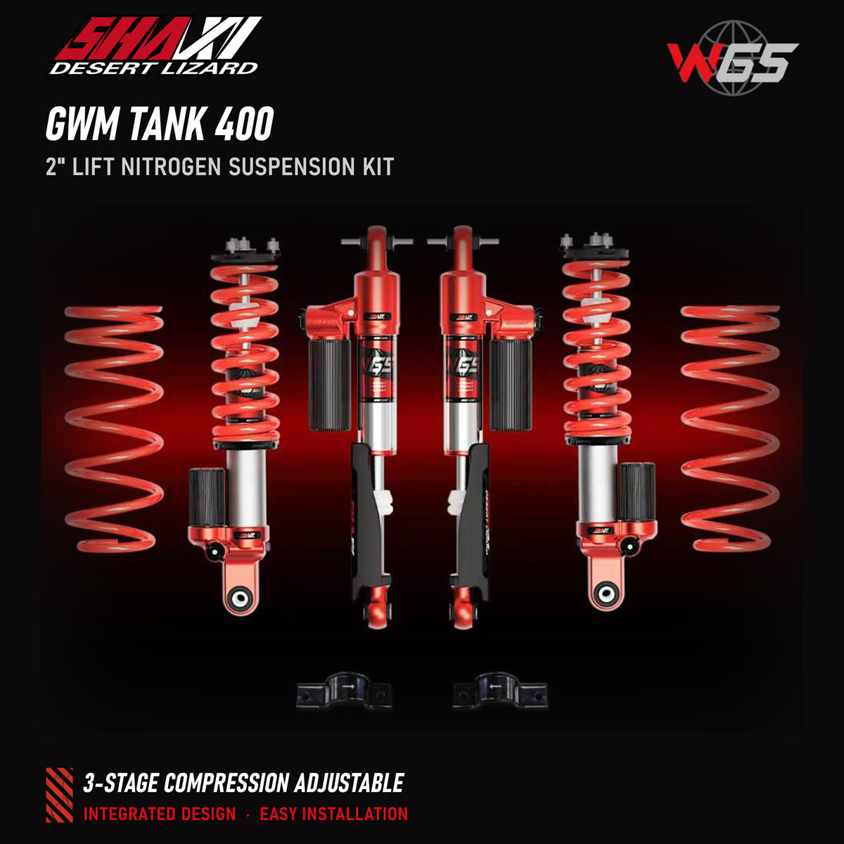 SHAXI W65 nitrogen suspension kit for GWM Tank 400 – main image