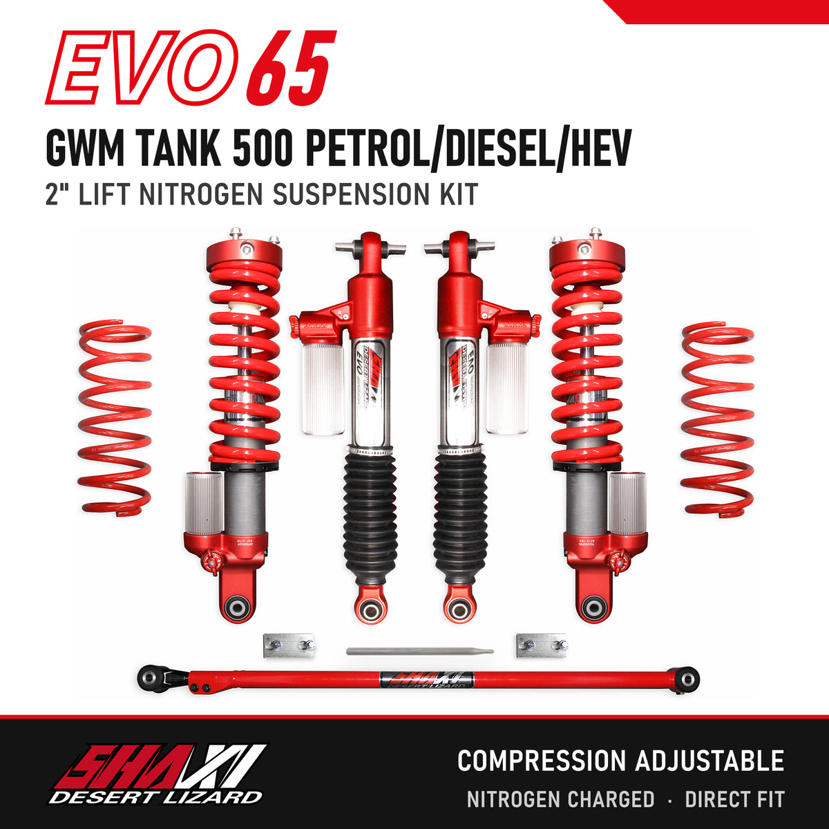 SHAXI EVO65 nitrogen suspension kit for GWM Tank 500 – main image