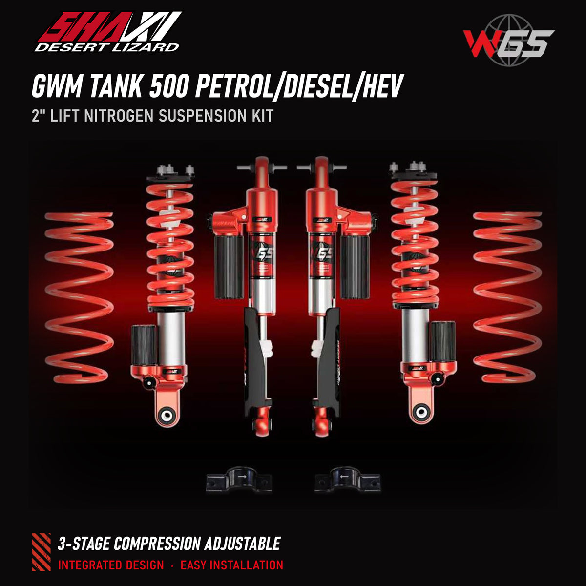 SHAXI W65 nitrogen suspension kit for GWM Tank 500 – main image