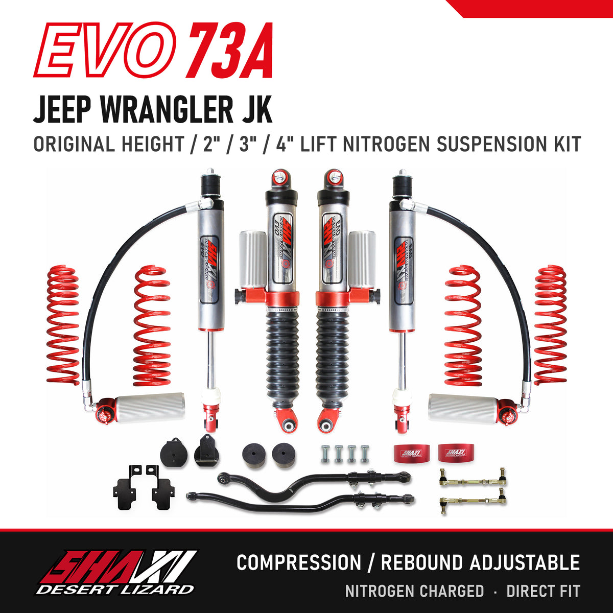 SHAXI EVO73A nitrogen suspension kit for Jeep Wrangler JK – main image