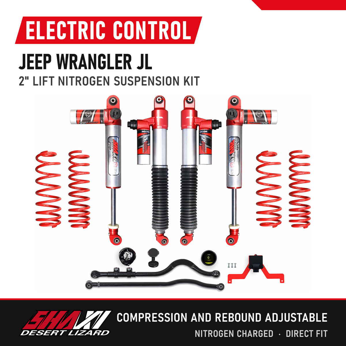 SHAXI E-Control nitrogen suspension kit for Jeep Wrangler JL – main image