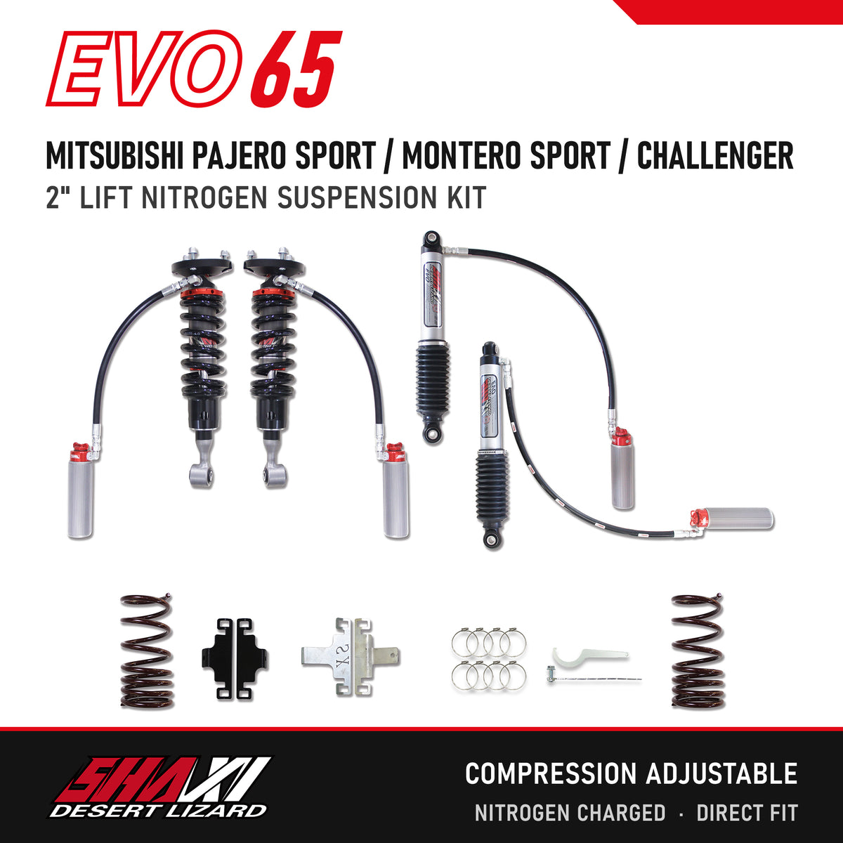 SHAXI EVO65 nitrogen suspension kit for Mitsubishi Pajero Sport / Montero Sport / Challenger – main image