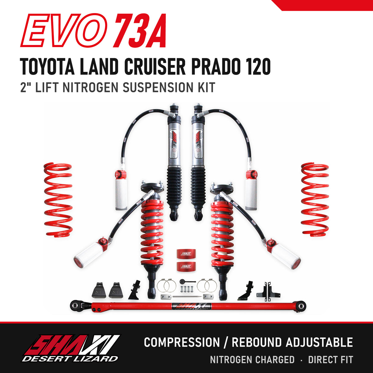 SHAXI EVO73A nitrogen suspension kit for Toyota Land Cruiser Prado 120 – main image