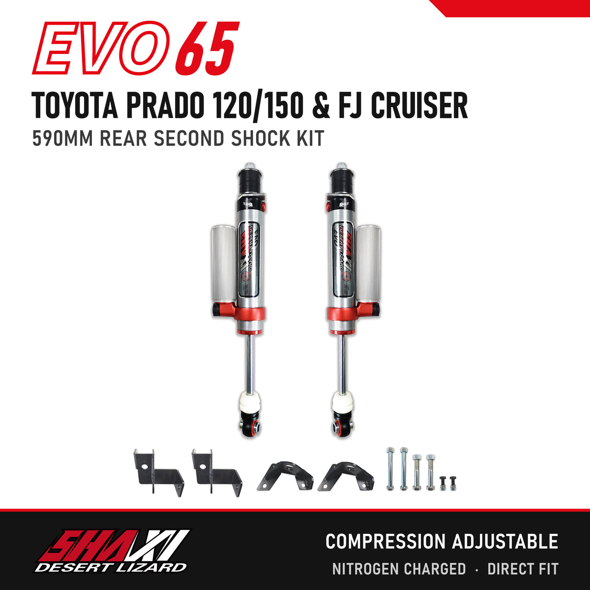 SHAXI EVO65 rear second shocks for Toyota Prado 120/150 & FJ Cruiser – main image