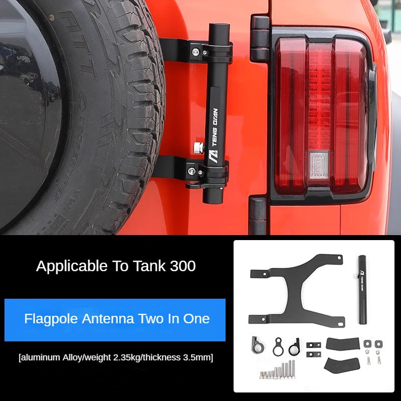 GWM Tank 300 Spare Tire Flagpole Rack