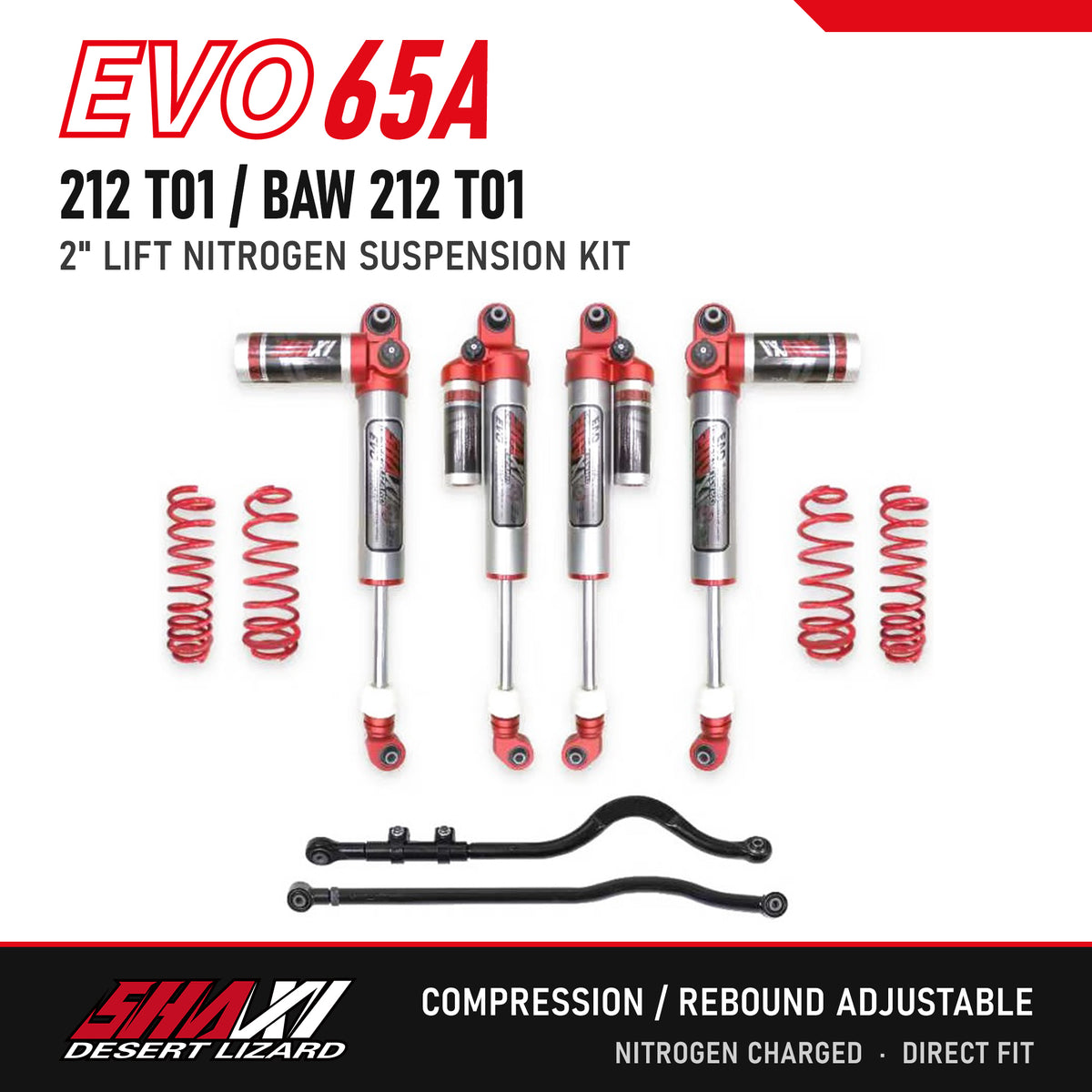 SHAXI EVO65A nitrogen suspension kit for 212 T01 / BAW 212 T01 – main image