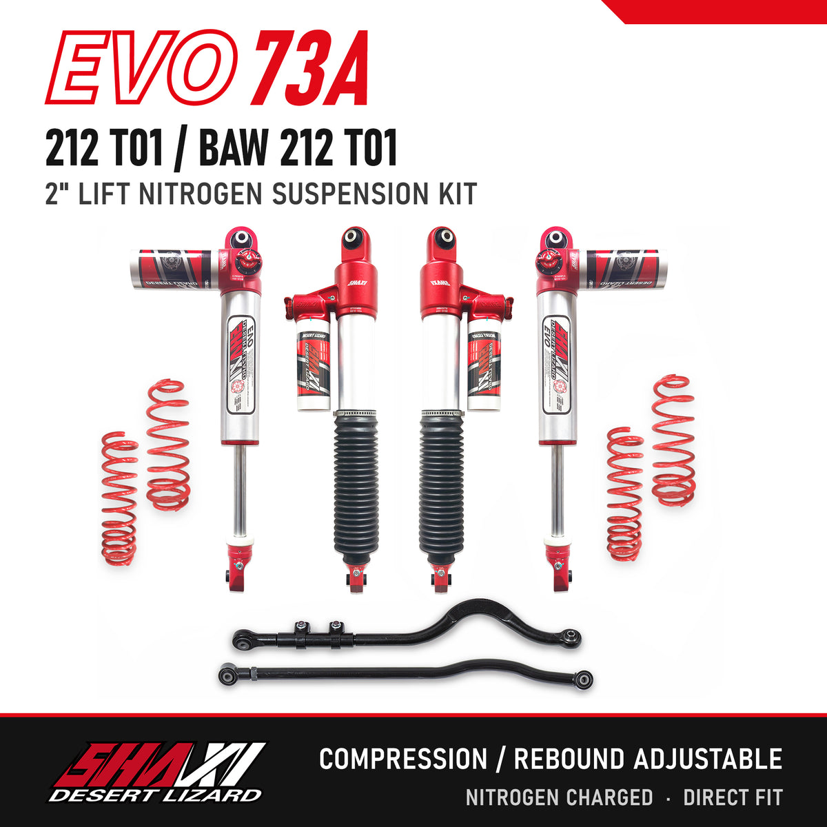 SHAXI EVO73A nitrogen suspension kit for 212 T01 / BAW 212 T01 – main image