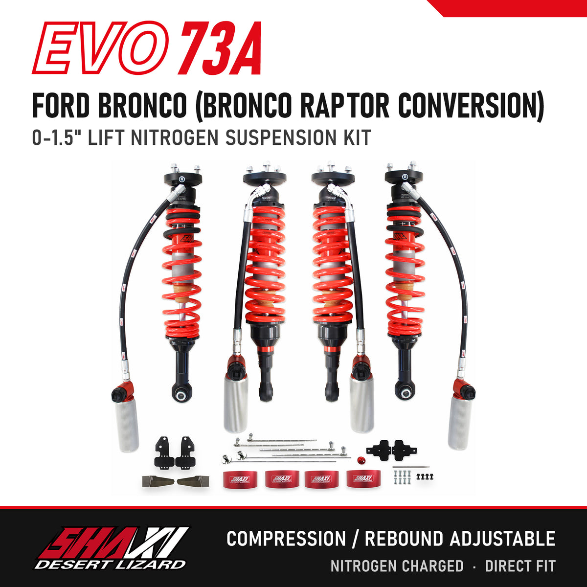 SHAXI EVO73A nitrogen suspension kit for Ford Bronco (Bronco Raptor Conversion) – main image