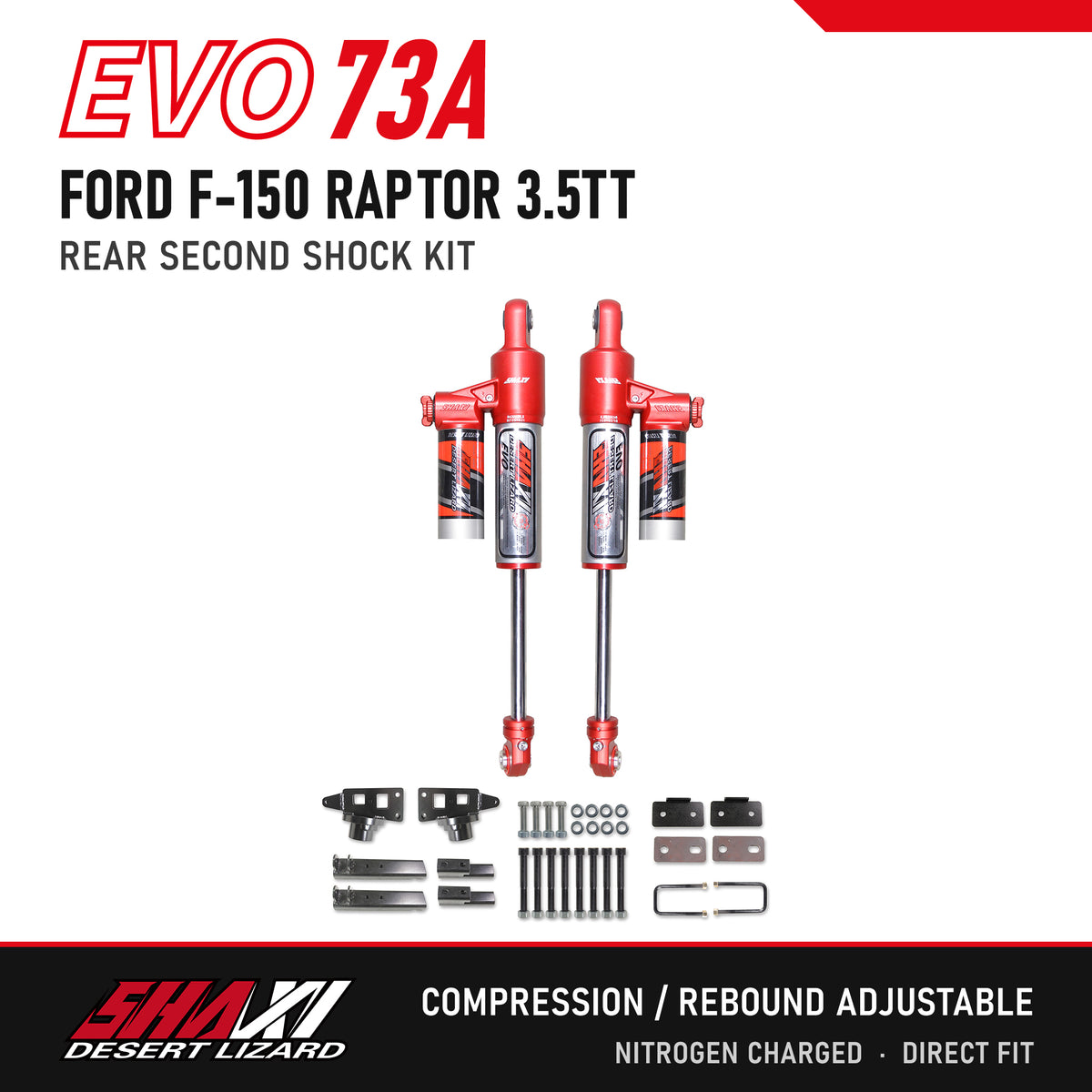 SHAXI EVO73A rear second shocks for Ford F-150 Raptor 3.5TT – main image