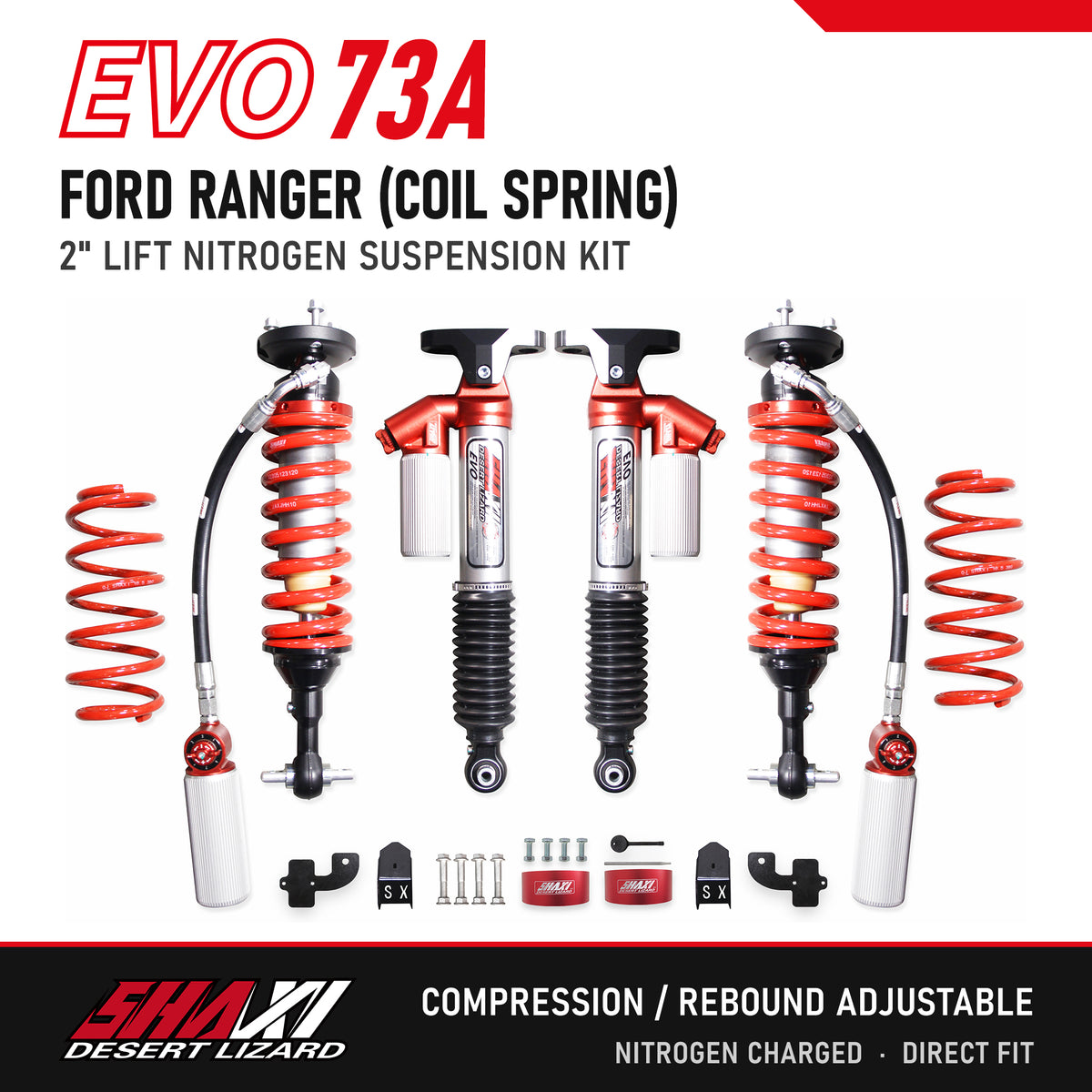 SHAXI EVO73A nitrogen suspension kit for Ford Ranger (Coil Spring) – main image