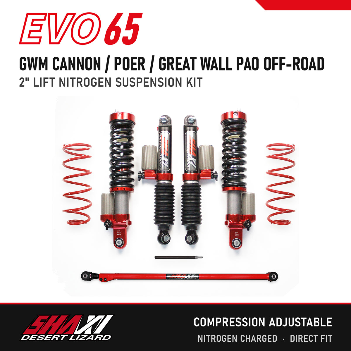 SHAXI EVO65 nitrogen suspension kit for GWM Cannon / Poer / Great Wall Pao Off-Road – main image