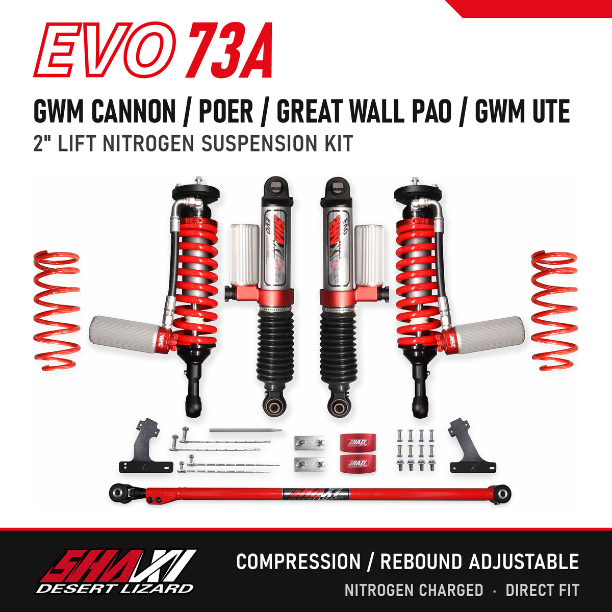 SHAXI EVO73A nitrogen suspension kit for GWM Cannon / Poer / Great Wall Pao / GWM Ute – main image