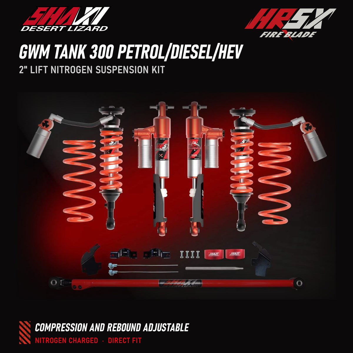 SHAXI HRSX Fire Blade nitrogen suspension kit for GWM Tank 300 – main image
