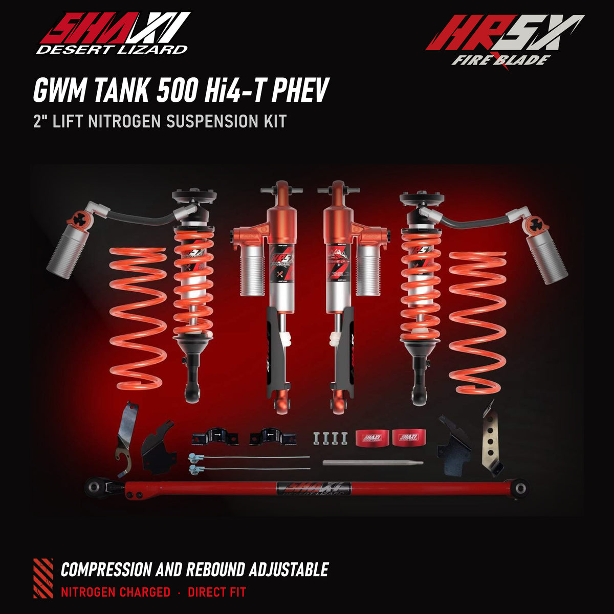 SHAXI HRSX Fire Blade nitrogen suspension kit for GWM Tank 500 Hi4-T PHEV – main image