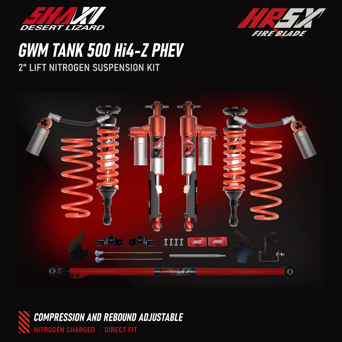 SHAXI HRSX Fire Blade nitrogen suspension kit for GWM Tank 500 Hi4-Z PHEV – main image