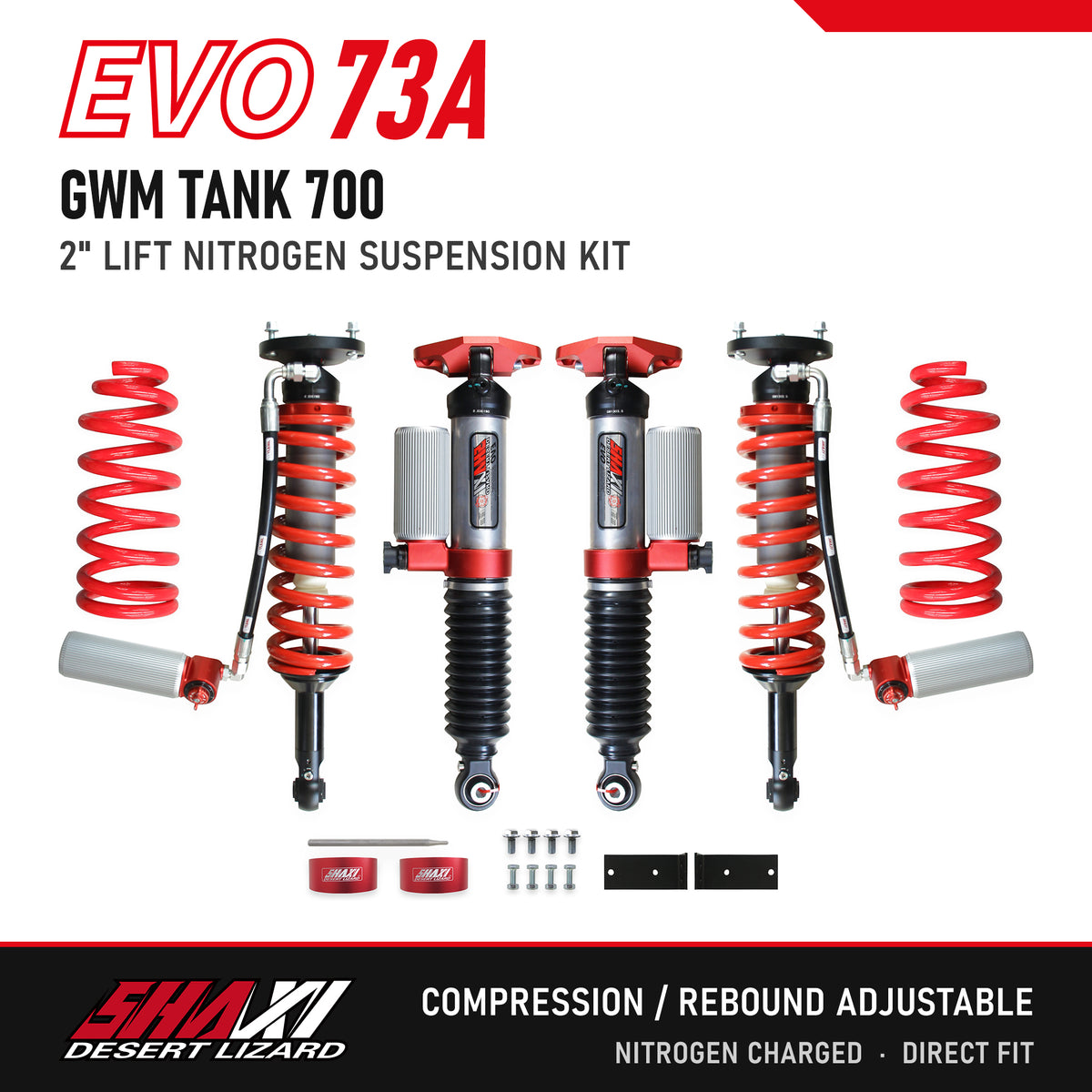 SHAXI EVO73A nitrogen suspension kit for GWM Tank 700 – main image