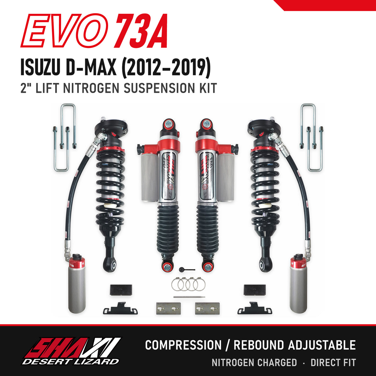 SHAXI EVO73A nitrogen suspension kit for Isuzu D-Max (2012–2019) – main image