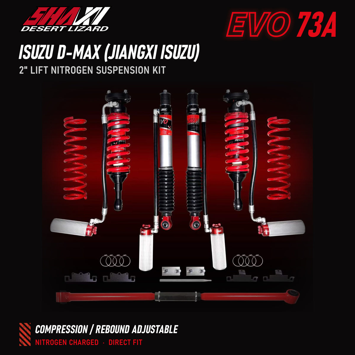 SHAXI EVO73A nitrogen suspension kit for Isuzu D-Max (Jiangxi Isuzu) – main image