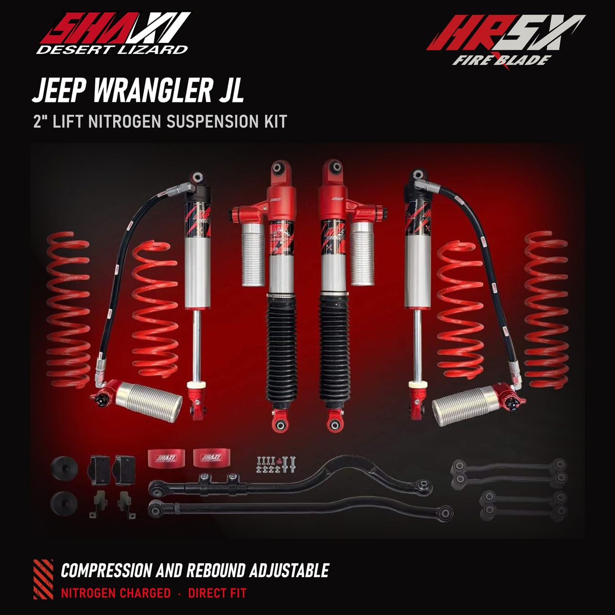 SHAXI HRSX Fire Blade nitrogen suspension kit for Jeep Wrangler JL – main image