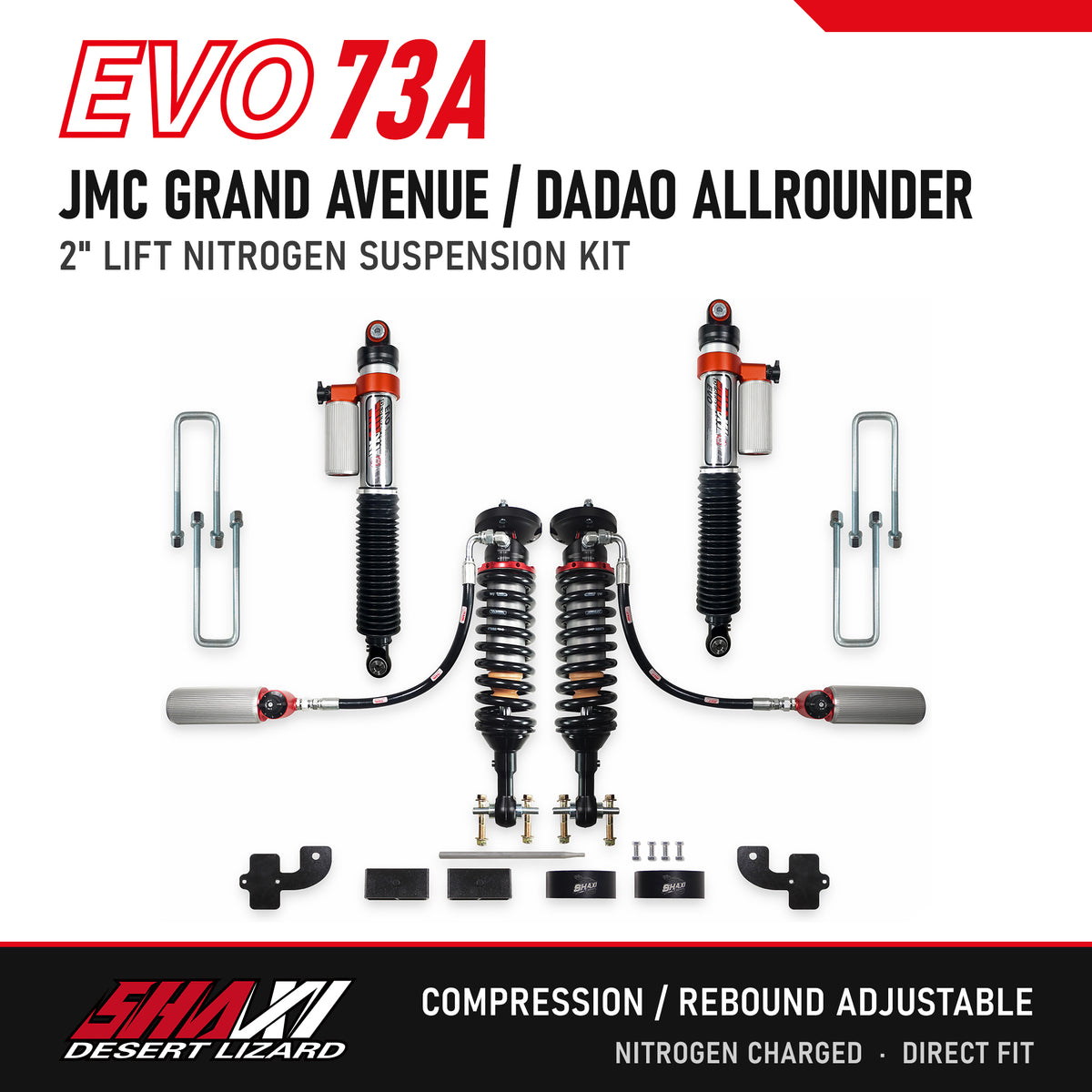 SHAXI EVO73A nitrogen suspension kit for JMC Grand Avenue / Dadao Allrounder – main image