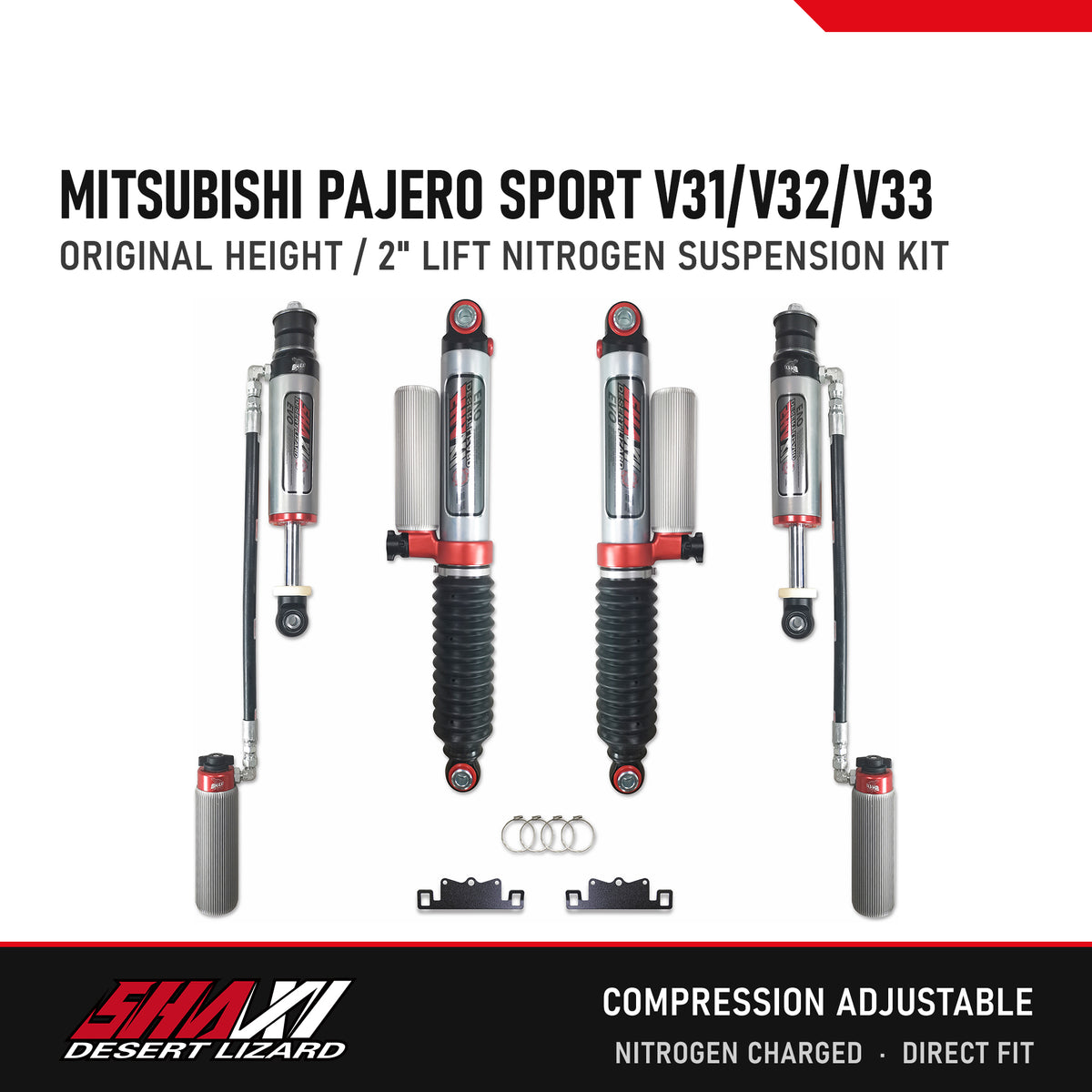 SHAXI nitrogen suspension kit for Mitsubishi Pajero Sport V31/V32/V33 – main image