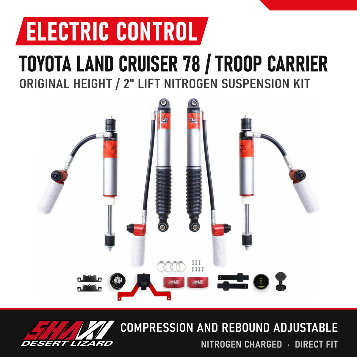 SHAXI E-Control nitrogen suspension kit for Toyota Land Cruiser 78 / Troop Carrier – main image