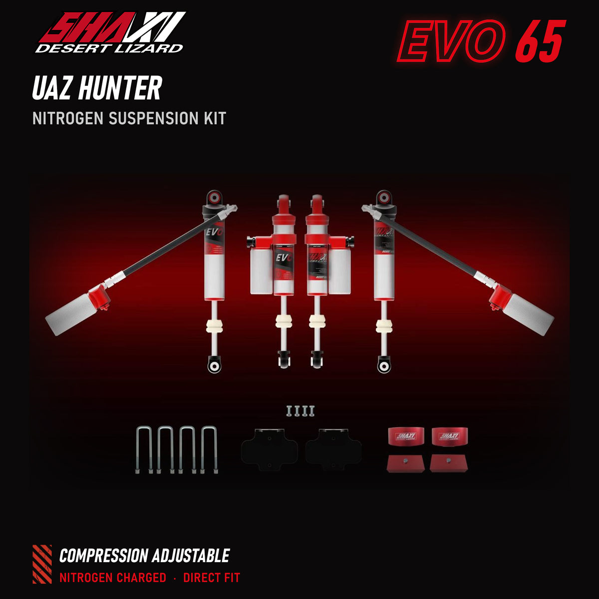SHAXI EVO65 nitrogen suspension kit for UAZ Hunter – main image