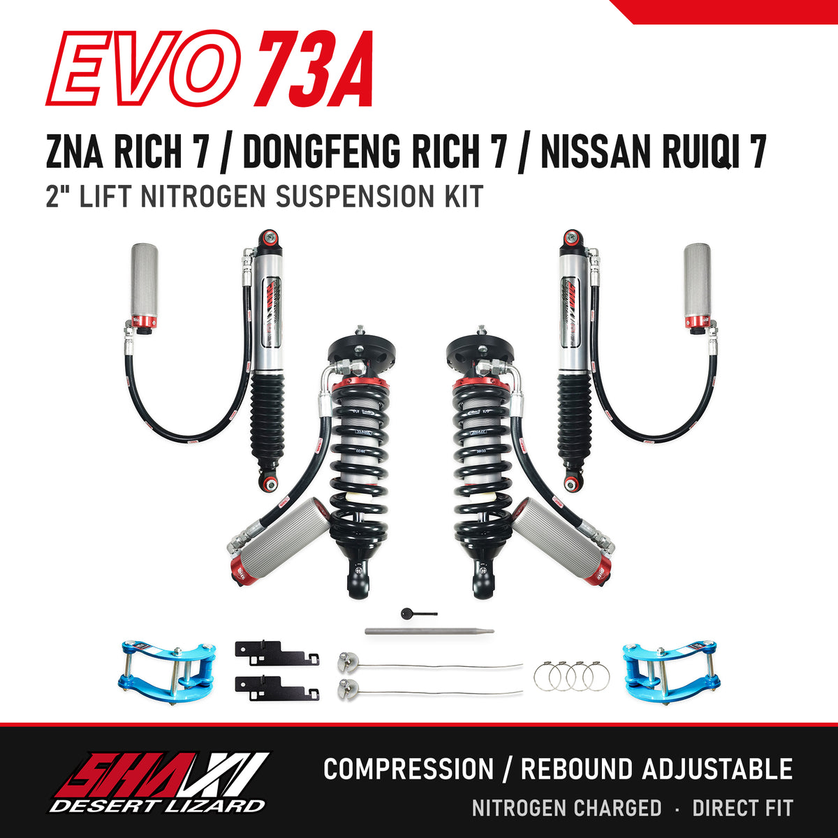 SHAXI EVO73A nitrogen suspension kit for ZNA Rich 7 / Dongfeng Rich 7 / Nissan Ruiqi 7 – main image